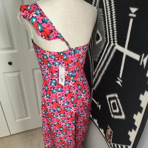 💐NWT Molly Bracken Brand Floral Print One Shoulder Jumpsuit, Small - Picture 7 of 13